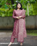 Embroidered Cotton Silk Kurti With Pant And Dupatta-ISKWSU2611PPC/D1627