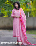 Handloom Kurti With Handloom Cotton Pant And Linen Dupatta-ISKWSU2611PPC/D1219