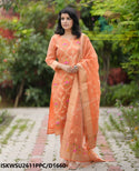 Banarasi Weaved Chanderi Silk Kurti With Silk Pant And Banarasi Dupatta-ISKWSU2611PPC/D1660