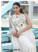 Georgette Palazzo With Embroidered Top And Net Dupatta-ISKWPL281156112