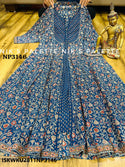 Kalamkari Block Printed Cotton Front Slit Anarkali Kurti With Dupatta-ISKWKU2811NP3146/NP3146