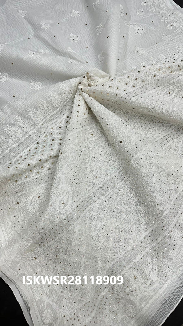 Dyable Chikankari Kota Doriya Saree-ISKWSR28118909