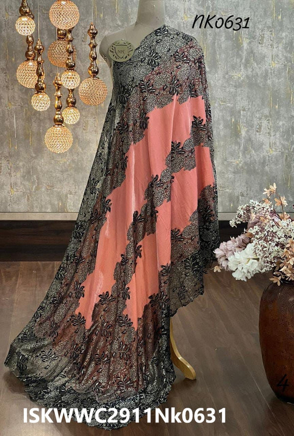 Sequined Velvet Stole-ISKWWC2911Nk0631