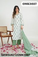 Digital Printed Cotton Kurti With Pant And Floral Printed Dupatta-ISKWSU0212OMK3027