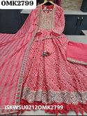 Lehariya Printed Malmal Cotton Anarkali Kurti With Pant And Malmal Dupatta-ISKWSU0212OMK2799