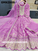 Embroidered Organza Anarkali Kurti With Pant And Dupatta-ISKWSU0212OMK2809