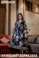 Digital Floral Printed Chinon Kurti With Pant And Dupatta-ISKWSU0212OMK2656