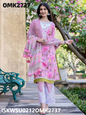 Printed Cotton Kurti With Pant And Dupatta-ISKWSU0212OMK2737