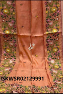 Embroidered Tussar Silk Saree With Blouse-ISKWSR02129991