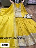 Sequined Tissue Silk Top With Skirt And Self Weaving Dupatta-ISKWSKT0312AGC4391