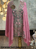 Sequined Woolen Stole Cape-ISKWWC0412Nk2023