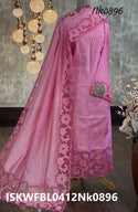 Sequined Chanderi Silk Kurti With Shantoon Bottom And Dupatta-ISKWFBL0412Nk0896