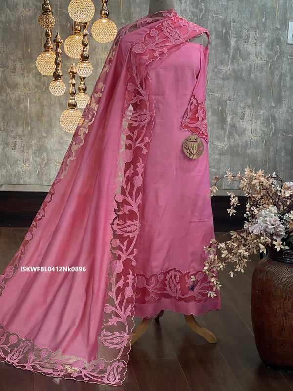 Sequined Chanderi Silk Kurti With Shantoon Bottom And Dupatta-ISKWFBL0412Nk0896