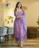 Embroidered Chanderi Silk Kurti With Silk Pant And Organza Dupatta-ISKWSU1612PPC/D1719