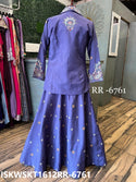 Embroidered Dola Silk Skirt With Blouse And Jacket-ISKWSKT1612RR-6761