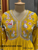 Embroidered Chinon Peplum Kurti With Sharara And Organza Dupatta-ISKWSH1612RR-7056