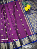 Handloom Kanchi Silk Saree With Contrast Plain Blouse-ISKWSR1712W5055