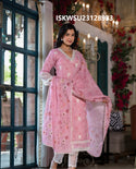 Digital Printed Linen Kurti With Cotton Pant And Dupatta-ISKWSU23128983