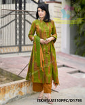 Ikkat Weaved Handloom A-Line Kurti With Handloom Cotton Pant And Dupatta-ISKWSU2310PPC/D1798