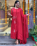 Embroidered Malmal Cotton Kurti With Pant And Dupatta-ISKWSU23128987