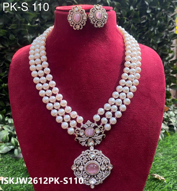 Kundan Necklace Set-ISKJW2612PK-S110