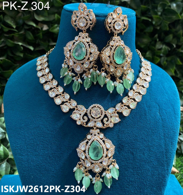 Kundan Necklace Set-ISKJW2612PK-Z304