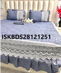 Quilted Bedcover With Lace And Frill 3Pc Set-ISKBDS28121251