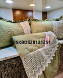 Quilted Bedcover With Lace And Frill 3Pc Set-ISKBDS28121251