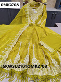 Embroidered Organza Anarkali Kurti With Pant And Dupatta-ISKWSU2101OMK2708