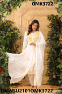 Embroidered Crepe Kurti With Pant And Dupatta-ISKWSU2101OMK3722