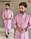 Men's Silk Kurta With Pant And Embroidered Jacket-ISKM27016994