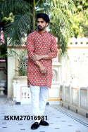 Men's Bagru Hand Block Printed Cotton Kurta With Pajama-ISKM27016982