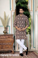 Men's Bagru Hand Block Printed Cotton Kurta With Pajama-ISKM27016985