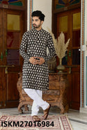 Men's Bagru Hand Block Printed Cotton Kurta With Pajama-ISKM27016984