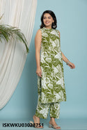 Printed Cotton Kurti With Pant-ISKWKU03028751