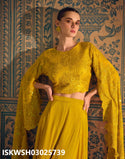 Chinon Silk Sharara And Embroidered Crop Top-ISKWSH03025739