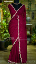 Embroidered Georgette Saree With Blouse-ISKWSR0302HS3657