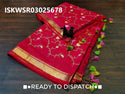 Embroidered Linen Saree With Blouse-ISKWSR03025678