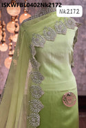 Embroidered Organza Shimmer Kurti With Shantoon Bottom And Shimmer Chiffon Dupatta-ISKWFBL0402Nk2172