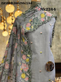 Embroidered Tissue Silk Kurti With Silk Bottom And Dupatta-ISKWFBL0402Nk2244