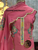 Embroidered Organza Striped Kurti With Bottom And Dupatta-ISKWFBL0402Nk2231