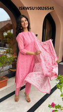 Cotton Schiffli Kurti With Pant And Kota Doriya Dupatta-ISKWSU10026545