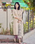 Khadi Cotton Kurti With Pant And Madhubani Printed Dupatta-ISKWSU1102PPC/D1846