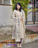 Khadi Cotton Kurti With Pant And Madhubani Printed Dupatta-ISKWSU1102PPC/D1846