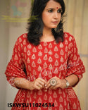 Bagru Printed Cotton Kurti With Pant And Dupatta-ISKWSU11024534