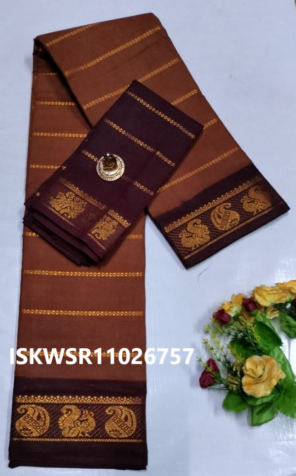 Zari Weaved Cotton Saree-ISKWSR11026757