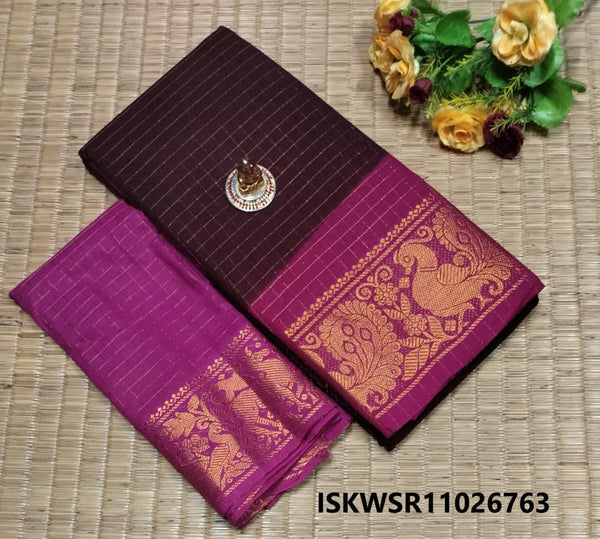 Zari Weaved Cotton Saree-ISKWSR11026763