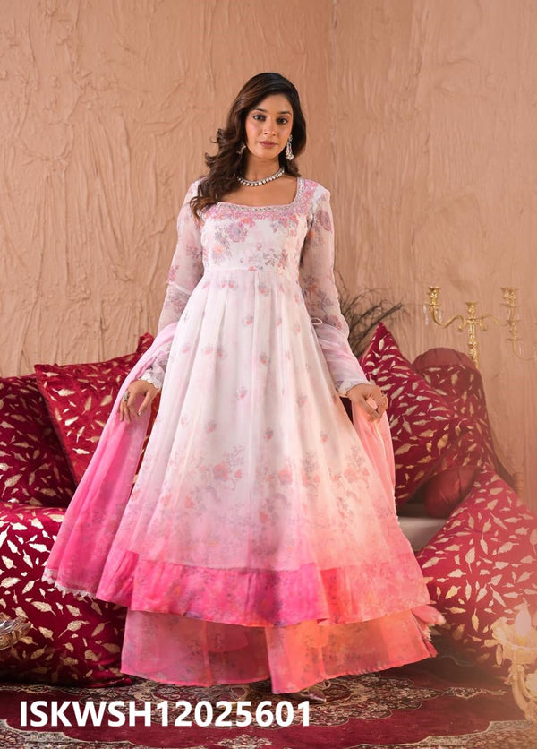 Ombre Shimmer Anarkali Kurti With Sharara And Dupatta-ISKWSH12025601