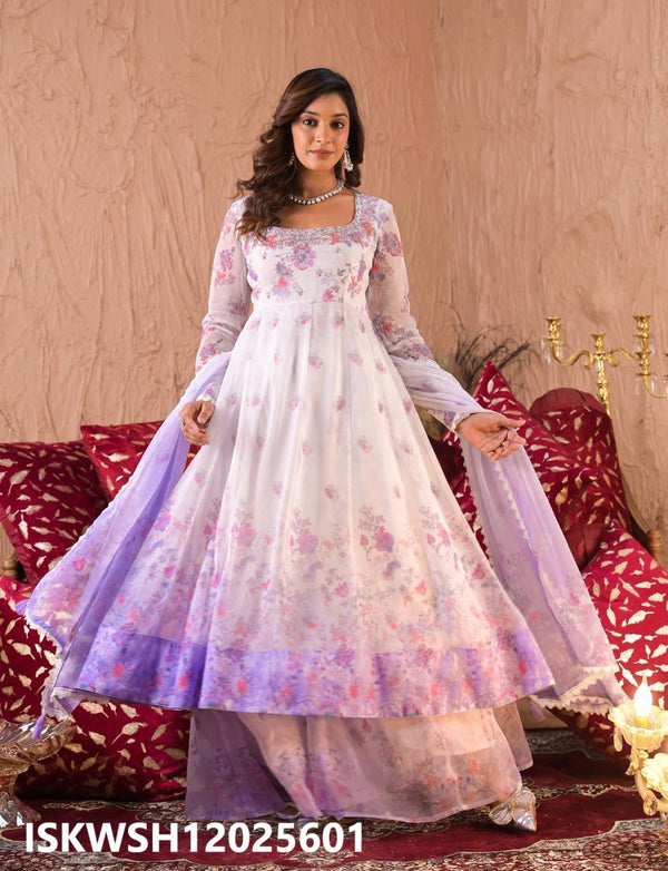 Ombre Shimmer Anarkali Kurti With Sharara And Dupatta-ISKWSH12025601