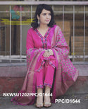 Handloom Cotton Kurti With Pant And Banarasi Printed Khadi Silk Dupatta-ISKWSU1202PPC/D1644